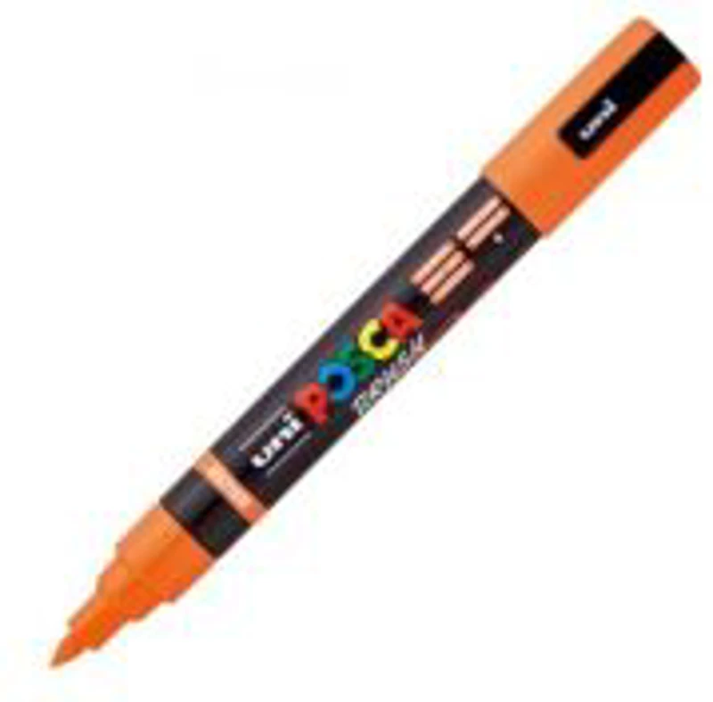 Marker UNI PC-5BR, varf pensula, 1-4 mm, portocaliu, Posca (M1606)