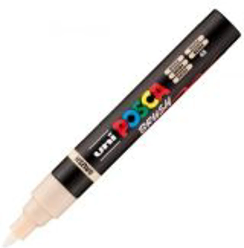 Marker UNI PC-5BR, varf pensula, 1-4 mm, bej, Posca (M1619)