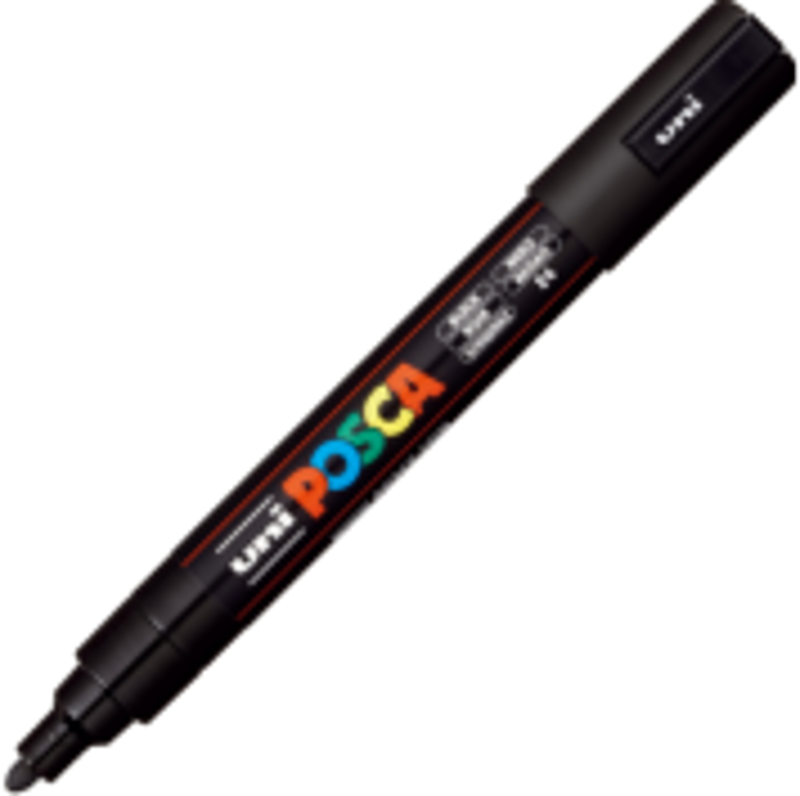 Marker UNI PC-5M 1. 8-2. 5 mm, negru, Posca