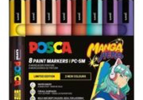 Marker UNI PC-5M 1. 8-2. 5 mm set 8 culori MANGA HERO, Posca (M1644)