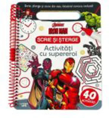 Marvel. Avengers. Iron Man. Scrie si sterge. Activitati cu supereroi