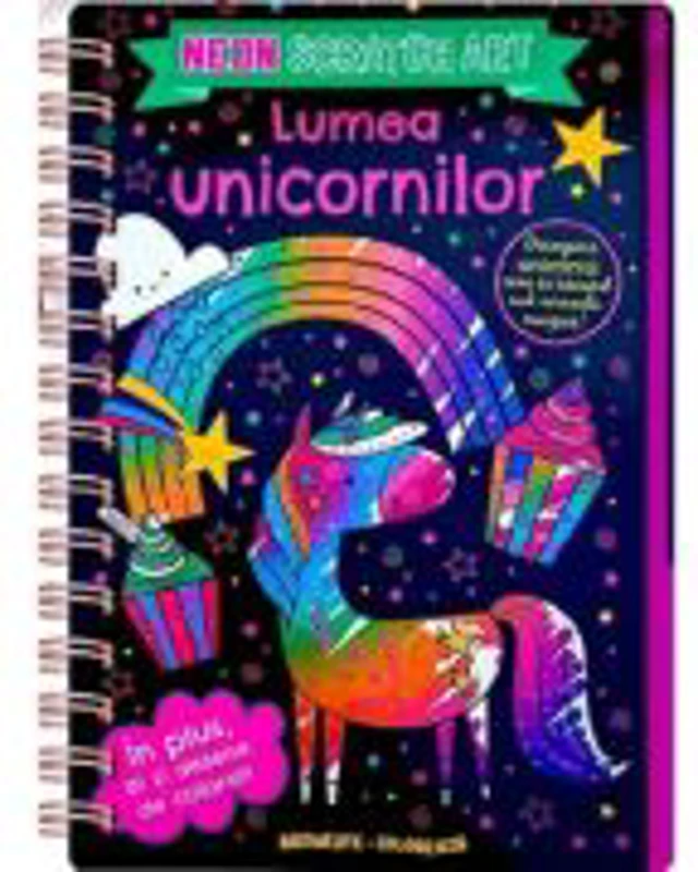 Lumea unicornilor. Scratch Art. Neon