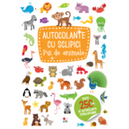 Autocolante cu sclipici. Pui de animale