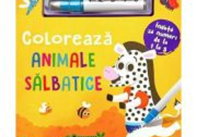 Coloreaza animale salbatice. Carte reutilizabila cu apa