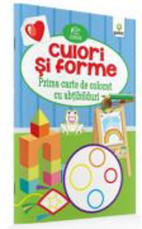 Prima carte de colorat cu abtibildur. Culori si forme