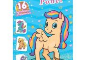 Ponei. Carte de colorat cu 16 autocolante stralucitoare