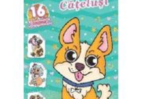 Catelusi. Carte de colorat cu 16 autocolante stralucitoare