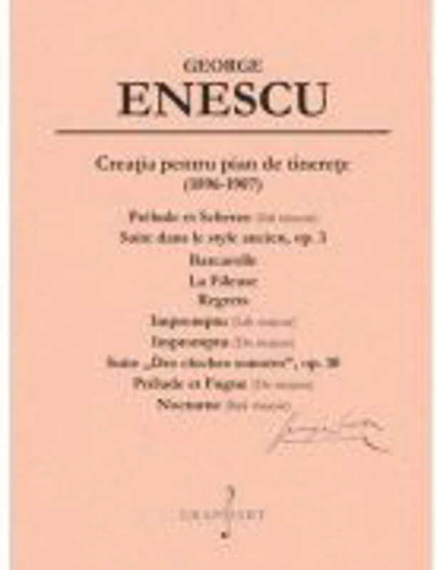 Creatia pentru pian de tinerete - George Enescu