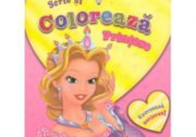 Scrie si coloreaza printese. Roz