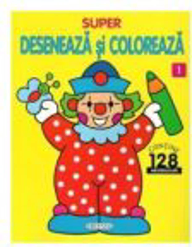 Super deseneaza si coloreaza 1. Contine 128 abtibilduri