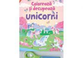 Coloreaza si decupeaza unicorni (roz)
