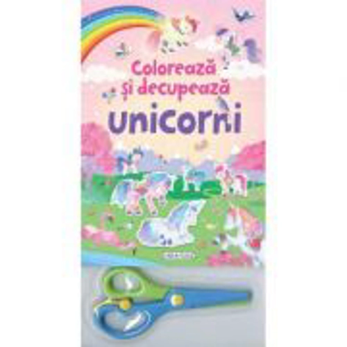 Coloreaza si decupeaza unicorni (roz)