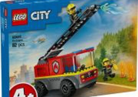 LEGO City, Camion de pompieri cu scara 60463, 82 piese