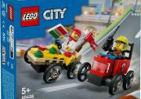 LEGO City. Pachet de curse Furgoneta de pizza vs. camion de pompieri 60458, 70 piese