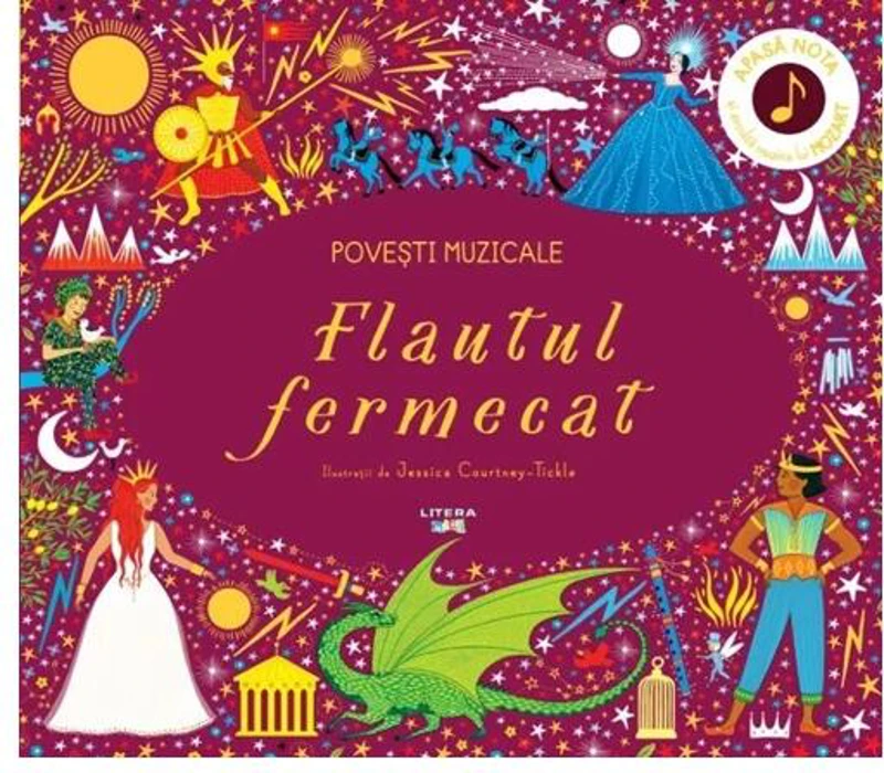 Povești muzicale. Flautul fermecat. Carte cu sunete - Hardcover - *** - Litera mică