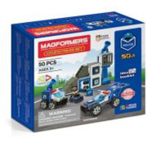 Joc magnetic de constructie, set - Sectia de Politie, 50 piese, Magformers Amazing Police