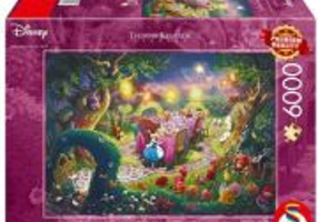 Puzzle 6000 piese, Thomas Kinkade - Disney - Alice in Tara Minunilor, petrecerea, Schimdt