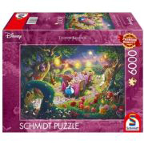 Puzzle 6000 piese, Thomas Kinkade - Disney - Alice in Tara Minunilor, petrecerea, Schimdt