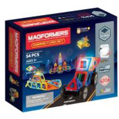 Joc magnetic de constructie, set - Lumini de Blit, 54 piese, Magformers Dynamic Flash