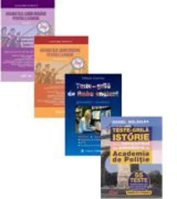Pachet complet Admitere Academia de Politie Gramatica limbii romane, Notiuni, Exercitii si Grile. Teste grila de istorie Teste grila de limba engleza.