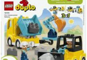 LEGO DUPLO Town. Vehicule de constructii 3 in 1 10475, 22 piese