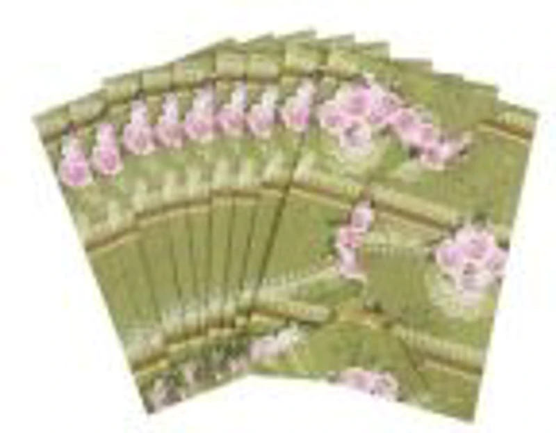 Plic color CNX, verde, 120g/mp, 130x180mm, model cu trandafir roz, set 10 buc