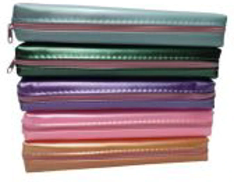 Penar neechipat CNX mare, 1 fermoar, diverse culori, vinilin, colori uni metalizate, 018