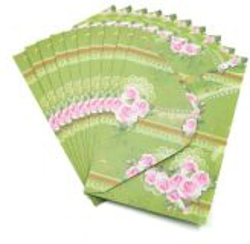 Plic color CNX, diverse culori, 110x160mm, model cu trandafir roz, set 10 buc