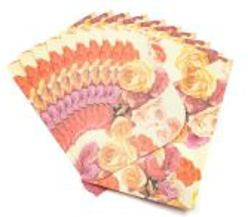 Plic color CNX, diverse culori, 110x160mm, model cu trandafiri, set 10 buc