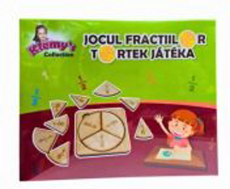 Jocul fractiilor, figuri din lemn - Klemy’s Collection, 16 piese, 7+ ani