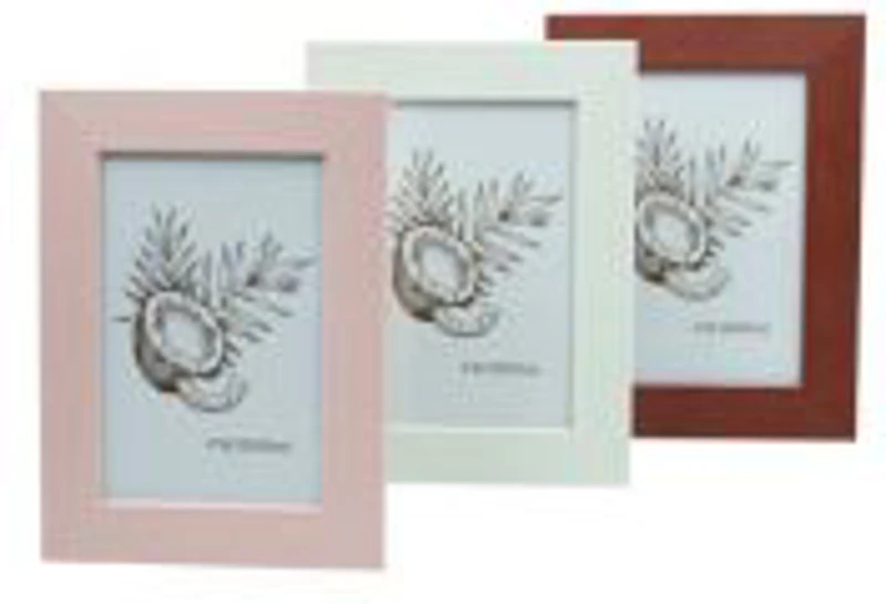 Rama foto sidefata No. K160, PVC, 10x15cm, visiniu/roz/alb