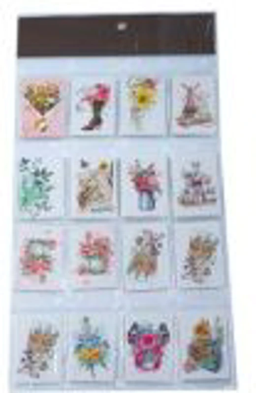 Felicitari CNX 8423, mini model floare, 6. 7x9. 4cm, set 128 buc