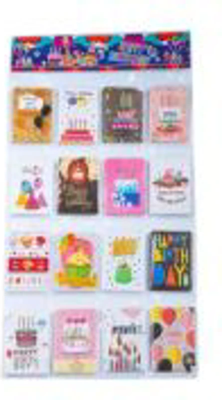 Felicitari CNX 8406, mini HappyBirthday, 6. 7x9. 4cm, set 128 buc