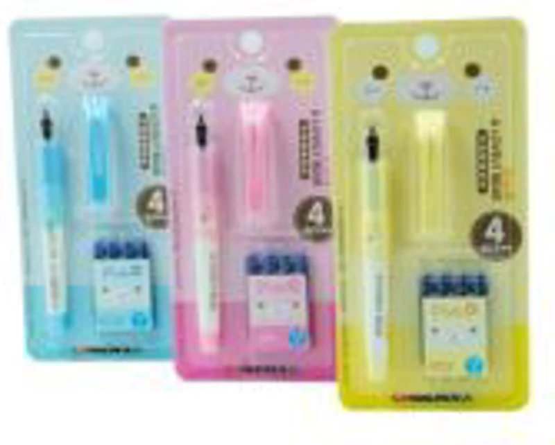 Stilou CNX 3360K, plastic, 4 patroane, capac cu clips, diverse culori