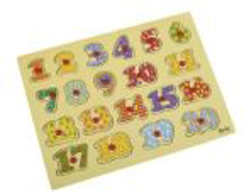 Puzzle lemn educativ - Invata Numere 1-20, 20 piese, 3+ ani, CNX, ZKB013