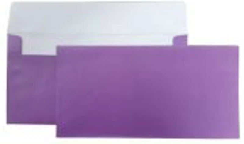 Plic color DL CNX, violet metalizat, 120g/mp, 110x220mm, autoadeziv, set 10 buc