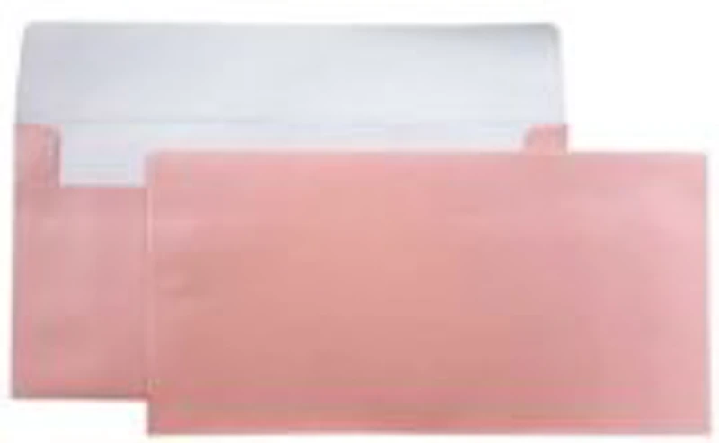 Plic color DL CNX, roz metalizat, 120g/mp, 110x220mm, autoadeziv, set 10 buc