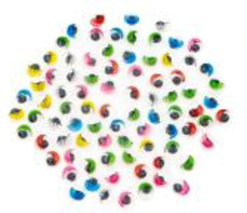 Accesorii creatie - ochisori plastic mici cu gene, diverse culori, 6mm, set 100 buc, Colorarte