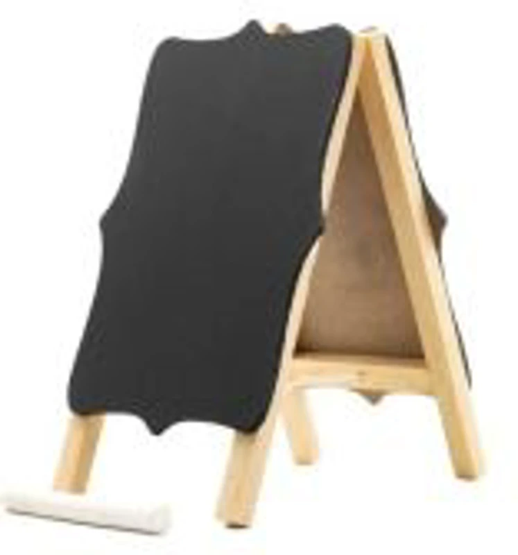 Accesorii creatie - lemn - tabla dreptunghiulara, neagra, 14x10cm, 2 fete, cu trepied, Colorarte
