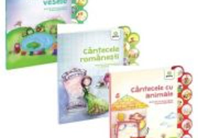 Set 3 carti Colectia Cantecele copilariei cu sunete: romanesti, vesele si cu animale