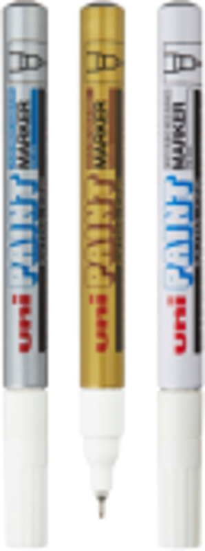 Marker cu vopsea UNI PX-203, varf fin metalic, 0.8mm
