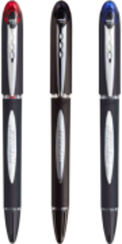Pix Jetstream Uni-ball SX-210, 1.0mm, cu capac, corp negru, detalii in culoarea scrisului