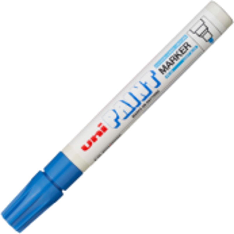 Marker cu vopsea UNI PX-20, varf rotund, 2. 2-2. 8mm, albastru deschis