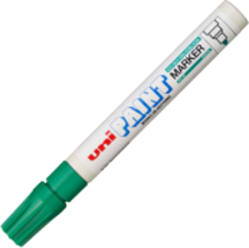 Marker cu vopsea UNI PX-20, varf rotund, 2. 2-2. 8mm, verde
