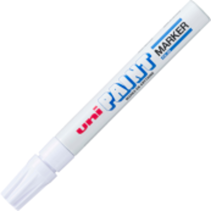 Marker cu vopsea UNI PX-20, varf rotund, 2. 2-2. 8mm, alb