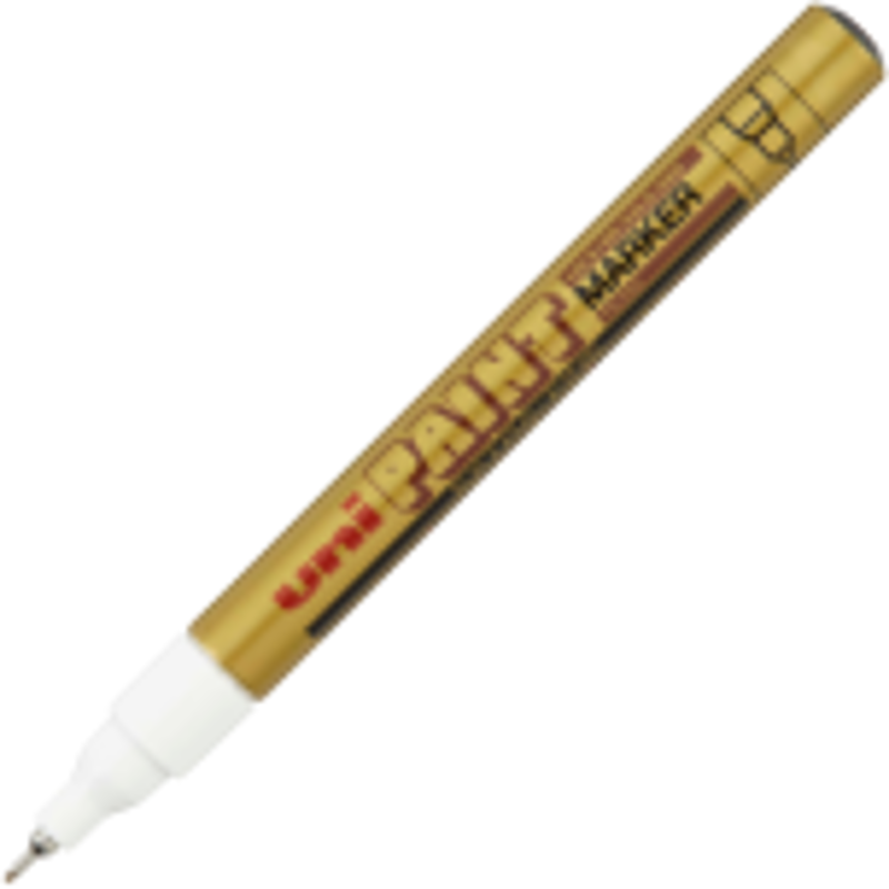 Marker cu vopsea UNI PX-203, varf fin metalic, 0. 8mm, auriu