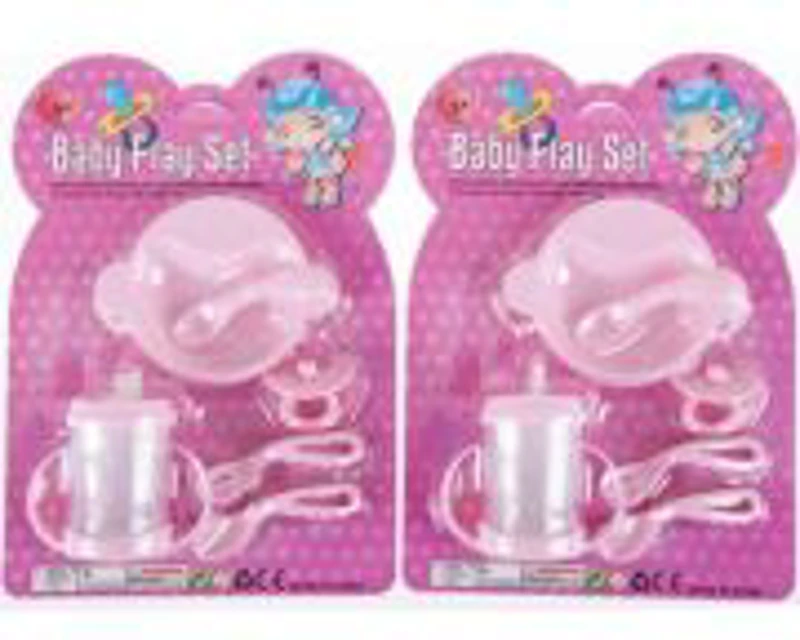 Accesorii papusi - set pentru masa, 6 piese, roz, 3+ ani, MegaCreative, 384323
