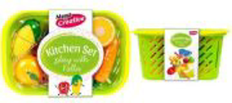 Set de bucatarie - cos de cumparaturi, Nella - cu fructe si legume, MegaCreative 452167, 3+ ani