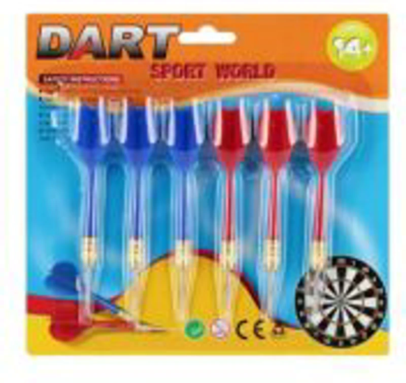 Jucarie set 6 sageti metalice darts MegaCreative 572048, 19x18x2cm, +14ani
