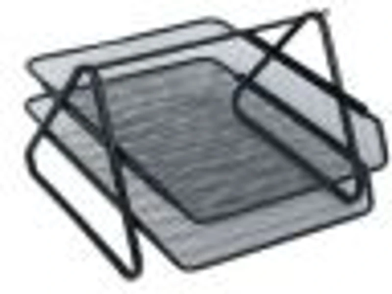 Tavita documente Office Cover, 2 nivele, plasa metalica, negru
